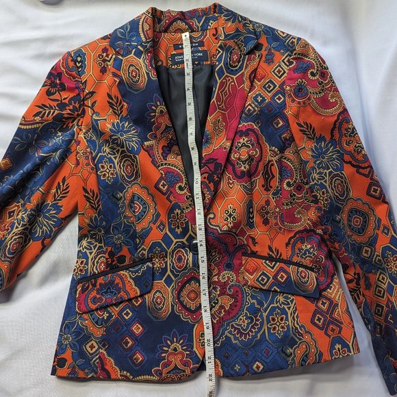 Vintage Jones New York Signature paisley stretch blazer size 6 petite EUC - Picture 3 of 11